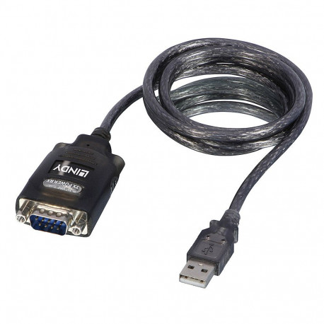 Adapter - LINDY USB to Converter with COM, 1.1 m, Black