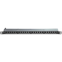 Cat.6A 0.5U 24 Port RJ-45 Patch Panel, Shielded, Black 24 Ports in 0.5 height unit,  10GbE Cat.6A 0.5U 24 Port RJ-45 Patch Panel, Shielded, Black 24 Ports in 0.5 height unit,  10GbE