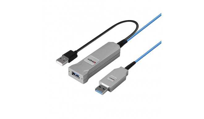 USB Cable - LINDY Fibre Optic USB 3.0 Cable, 5Gbps, 30 m, Blue
