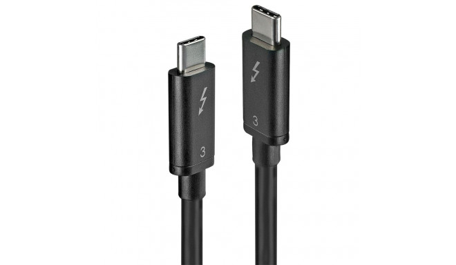 Thunderbolt Cable - LINDY Thunderbolt 3 Cable, 40Gbps, 100W PD, 0.5 m, Black