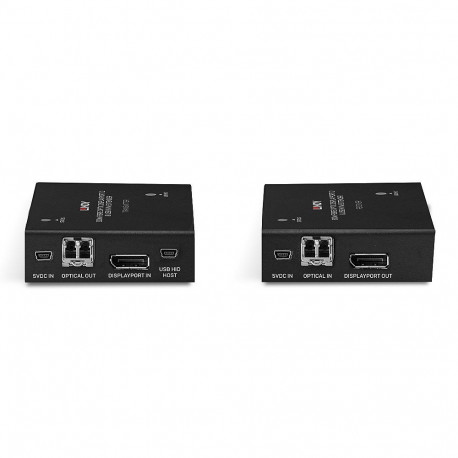 KVM Extender - LINDY Fibre Optic DisplayPort 1.2 & USB KVM Extender, 3840x2160 60Hz, 300 m