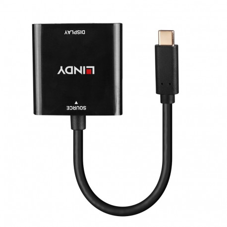 Adapter - LINDY USB Type C to DisplayPort 4k144 Converter, Black