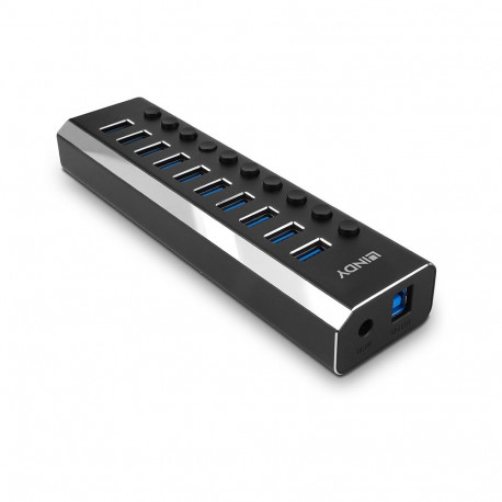 USB Hub - LINDY 10 Port USB 3.0 Hub with Power Switches, 5 Gbps, Aluminum Alloy