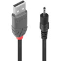 1.5m USB 2.0 Type A to 2.5mm DC Cable USB Type A Male to 2.5mm outer/0.7mm inner diameter DC connect