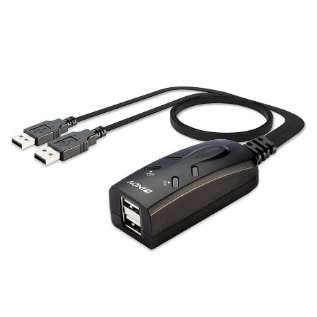 Computer Peripheral - Lindy 2 Port USB KM Switch USB 2.0 Hotkey Switching