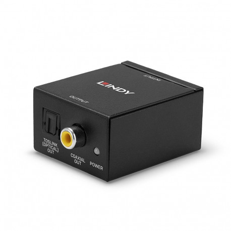 Audio Converter - LINDY Phono to TosLink and Coaxial ADC Converter 24-bit/48KHz, Black