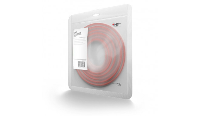 LINDY Cat.6 U/UTP Flat Network Cable, RJ45, 250MHz, 3m, Red