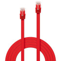 3m Cat.6 U/UTP Flat Network Cable, Red RJ45, M/M, 250MHz, copper, 32AWG
