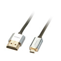 CROMO Slim High Speed HDMI to Micro HDMI Cable with Ethernet, 0.5m Advanced, ultra flexible and ligh