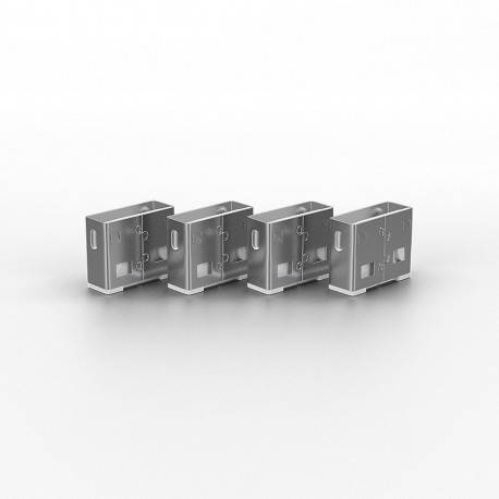 USB Accessory - LINDY USB A Port Blocker 4 Pcs, Key, White