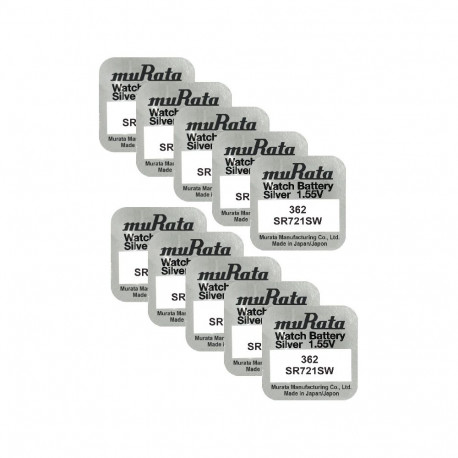 Battery - Murata 362 (SR721SW) 1.55V Silver Oxide 10 Pack