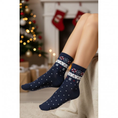 SOKISAHTEL KREETE tumesinised puuvillased jõulusokid 444