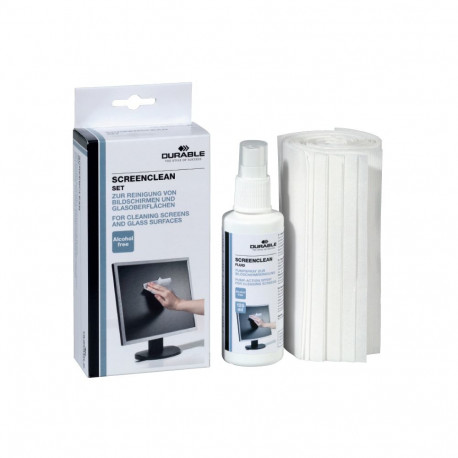 Ekraanipuhastuskomplekt Durable ScreenClean fluid 125ml + 20 puh.lappi