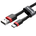 Baseus cable USB - USB-C 3A 1m, red/black