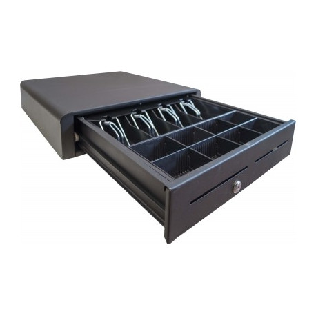 Kassasahtel Venus 3 must - metall-käpad, 8 mündi lahtrit, 410x410x100mm