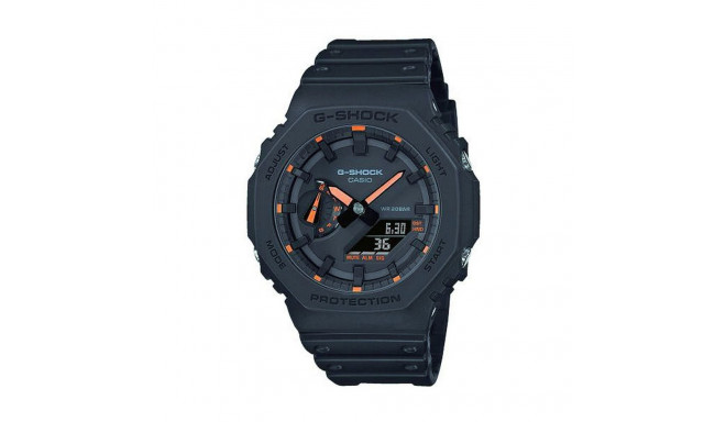 Meeste Kell Casio G-Shock OAK - NEON ORANGE INDEX Must (Ø 45 mm)