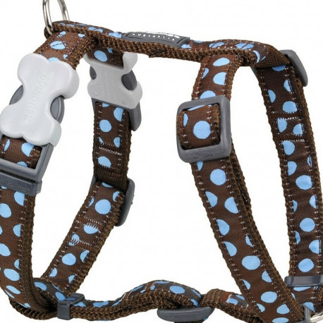 Dog Harness Red Dingo Style Blue Brown Spots 30-48 cm