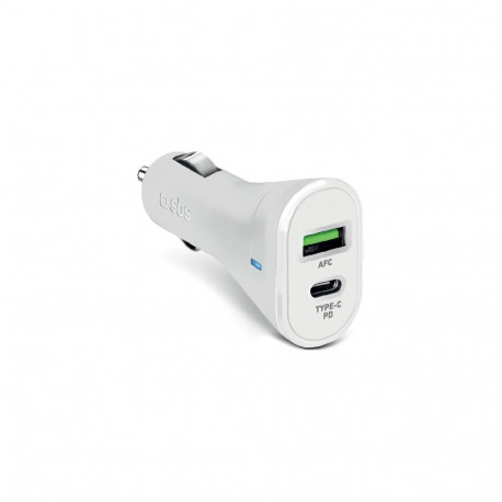 Car Charger USB 2.1A Type-C 20W By SBS White