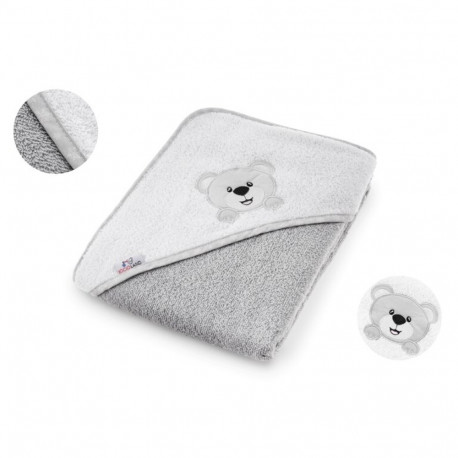 Bocioland bath cover (100% Cotton) 100x100 bear, grey