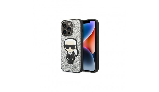 Karl Lagerfeld Karl Lagerfeld KLHCP14LGFKPG iPhone 14 Pro 6.1 "hardcase silver / silver Glitter Flak