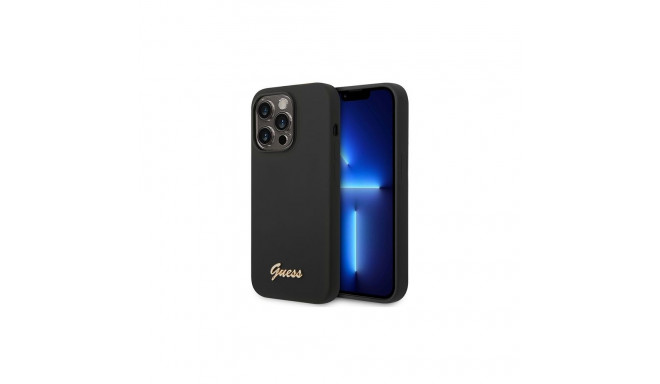 Guess Guess GUHCP14XSLSMK iPhone 14 Pro Max 6.7" black/black hard case Silicone Vintage Gold Logo