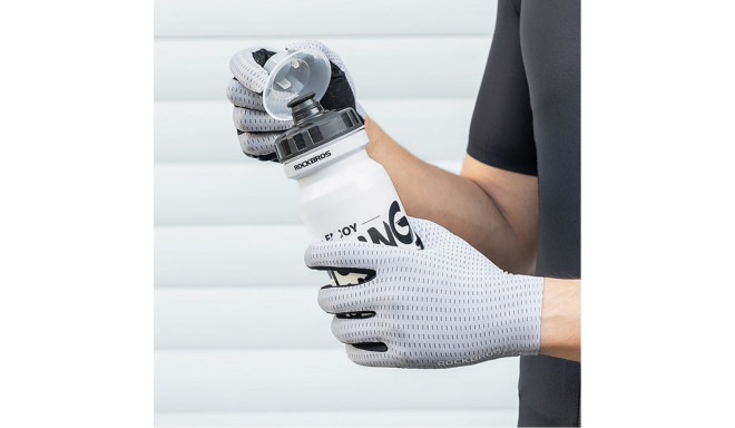 Rockbros Rockbros Breathable Full Finger Cycling Gloves, Size: S - Gray