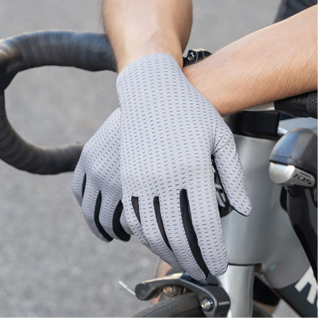 Rockbros Rockbros Breathable Full Finger Cycling Gloves, Size: L - Gray