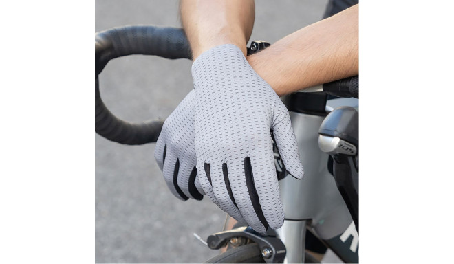 Rockbros Rockbros Breathable Full Finger Cycling Gloves, Size: L - Gray