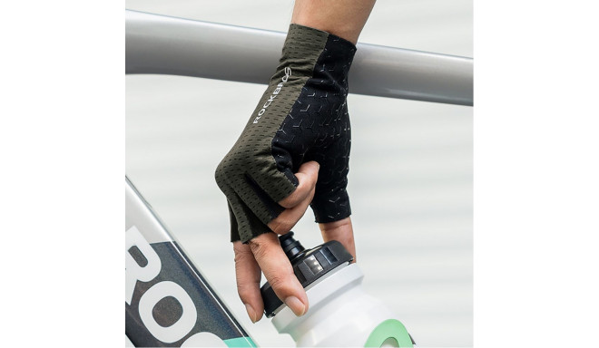 Rockbros Rockbros Breathable Short Finger Cycling Gloves, Size: XXL - Green