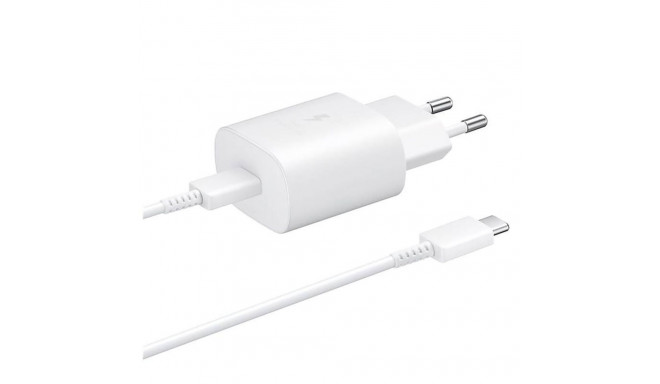 Samsung Samsung 25W EP-TA800EWE USB-C Wall Charger with Samsung EP-DA705BWE USB-C / USB-C Cable - Wh
