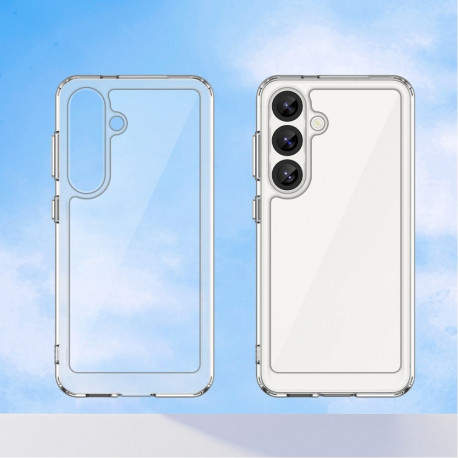 Hurtel Outer Space Case for Samsung Galaxy S25 Edge Cover with Flexible Frame - Transparent