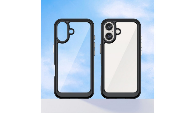 Hurtel Outer Space Case for iPhone 16e Flexible Frame Cover - Black