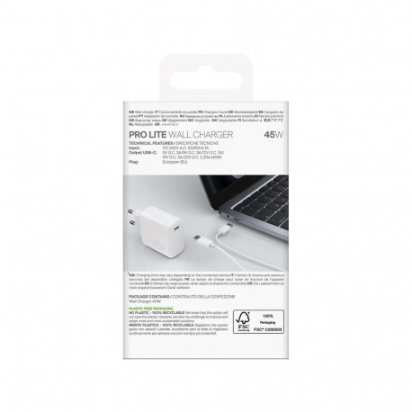 Puro Puro PROLITE 45W USB-C Wall Charger - White