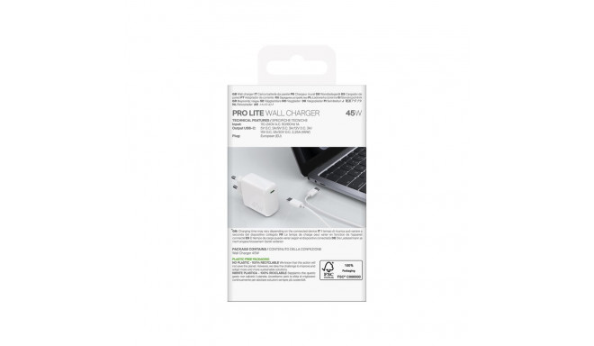 Puro Puro PROLITE 45W USB-C Wall Charger - White