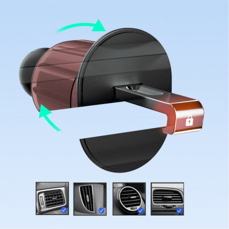 Dudao Dudao F2+ smartphone holder for air vent, clamp - black