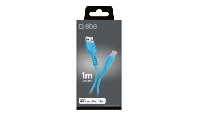 SBS SBS TECABLEUSBIP589A USB-A - Lightning Cable - Blue