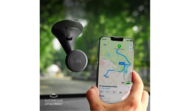 SBS SBS TESUPPWINDWIDEK MagSafe compatible smartphone holder for dashboard/windshield - black