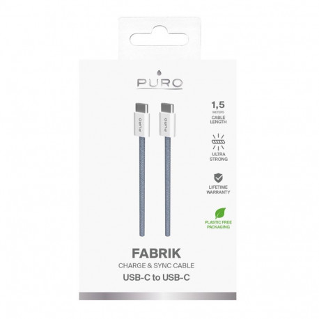 Puro Elektrik Puro Fabrik 60W USB-C - USB-C Cable 1.5m - Blue