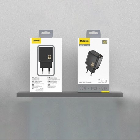 Dudao Dudao A27P 30W PD GaN USB-C Wall Charger - Black