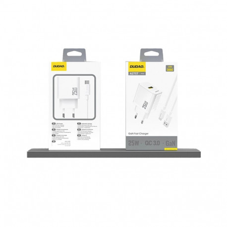 Dudao Dudao A27S 25W GaN USB-A Charger - White