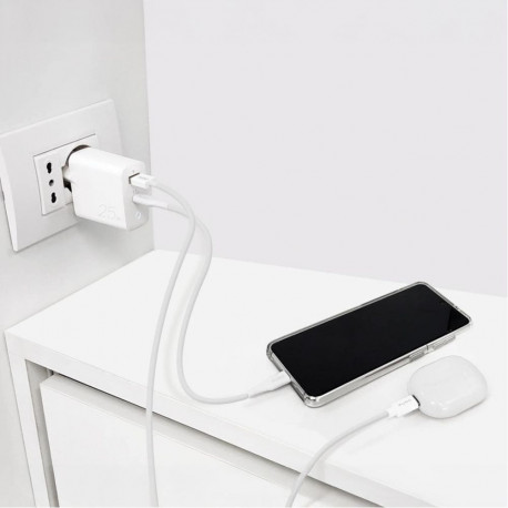 Puro Elektrik Puro 25W Power Delivery USB-A USB-C Wall Charger - White