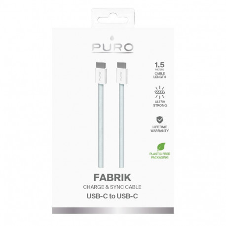 Puro Elektrik Puro Fabrik USB-C - USB-C Cable 1.5m 60W 480mbps - Blue
