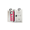 Karl Lagerfeld Karl Lagerfeld Leather Ikonik Karl's Head Metal Case for iPhone 13 Pro / 13 6.1" - Pi
