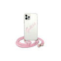 Guess Guess Script Vintage iPhone 12 Pro Max 6.7" Case - Pink