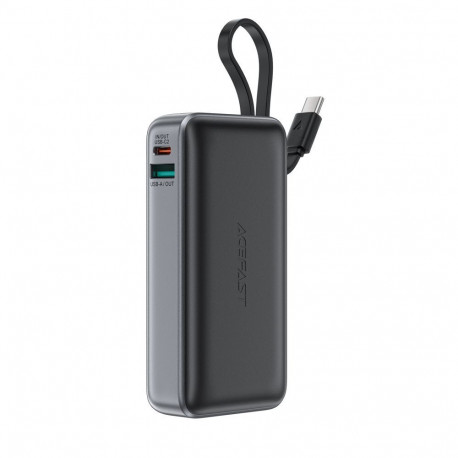 Acefast Acefast M7-10000 PD30W Powerbank with Built-in Cable - Black