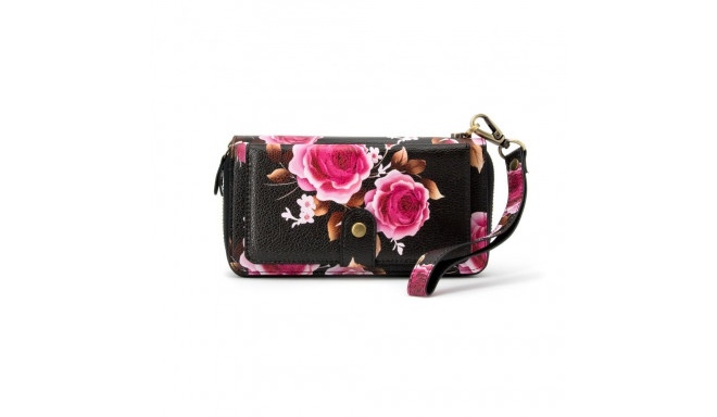 Evelatus Universal Wallet Zipper Design Flower Black