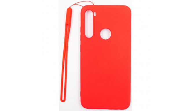 Evelatus Xiaomi Xiaomi Redmi Note 8 / Redmi Note 8 2021 Soft Touch Silicone Case with Strap Red