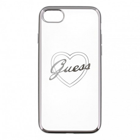 Guess Apple iPhone 7 / 8 Heart TPU case Silver