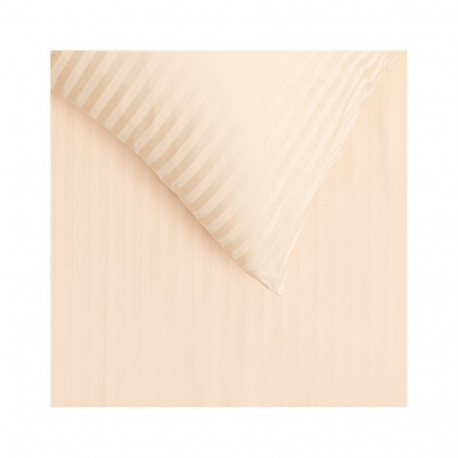 BED COV SET Striped Beige SATEEN 160x200