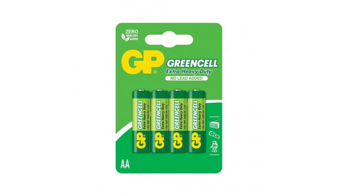 patareid GREENCELL AA 1.5V 4 tk